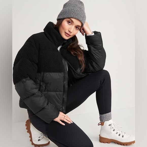 NWT! Short Sherpa-Paneled Puffer Jacket - Multiple Sizes - Picture 2 of 5